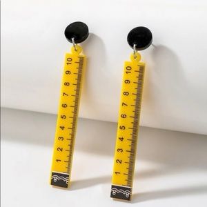 Yellow and Black Ruler Earrings